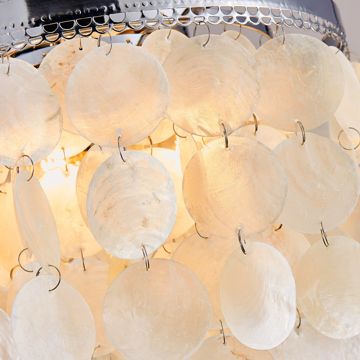 Capiz shell chandelier