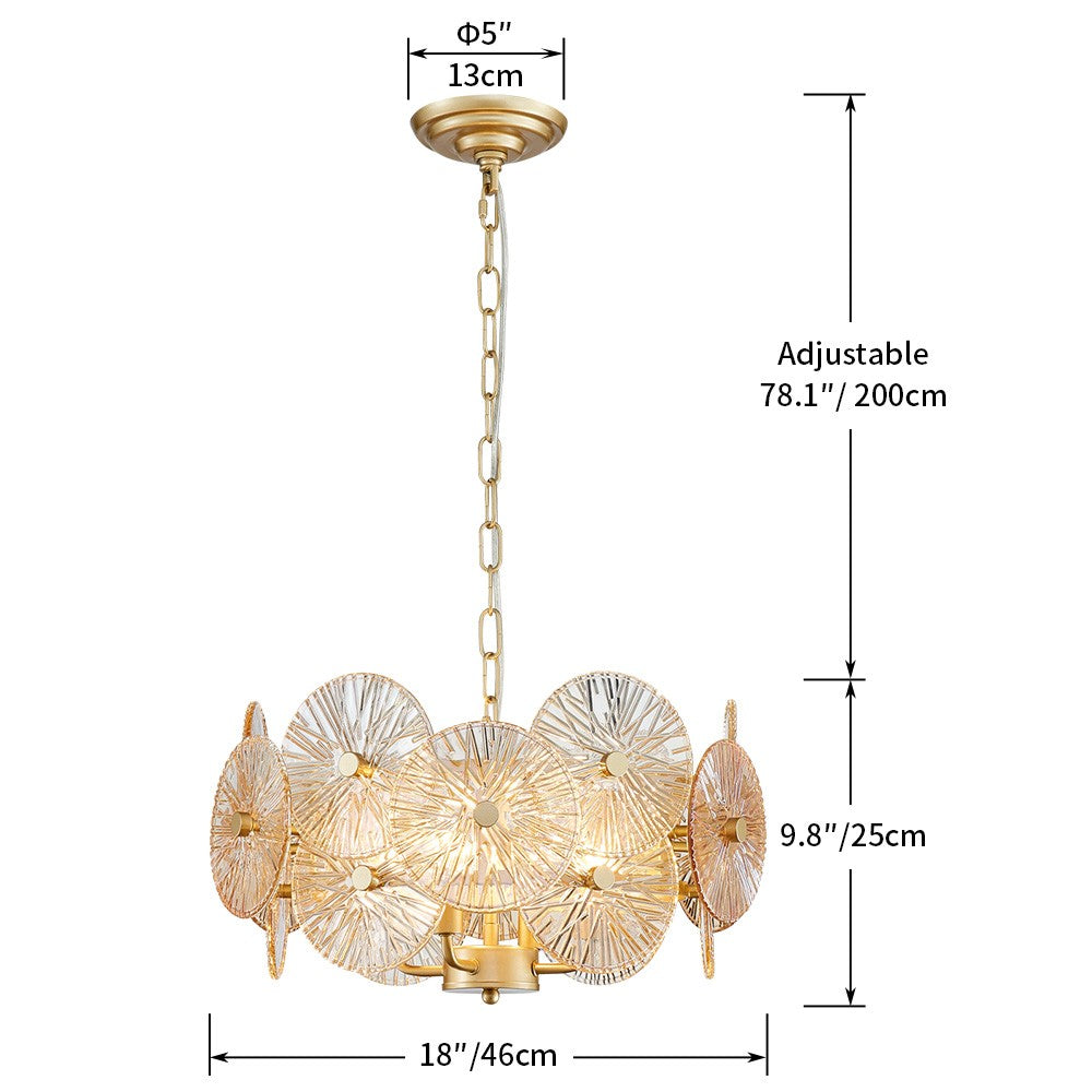 Decorique Home 23002 4 Lights Modern Style Pendant Round Chandelier for Dining Room, Bathroom, Bedroom, and Living Room