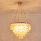 Decorique Home 23003 Shell Capiz Chandelier 4 Lights- Ocean-Inspired Elegance for Dining Room, Bathroom, Bedroom, and Living Room