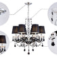 Decorique Home 23013 6 Lights Modern Chandelier K9 Black Crystal Chandelier Lighting,Black Shade Crystal Ceiling Light Fixture Pendant Lamp for Dining Room Bathroom Bedroom Living Room