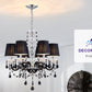 Decorique Home 23013 6 Lights Modern Chandelier K9 Black Crystal Chandelier Lighting,Black Shade Crystal Ceiling Light Fixture Pendant Lamp for Dining Room Bathroom Bedroom Living Room