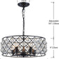 Shrine Lighting 20015 Crystal Chandelier Lighting,5 Lights Drum Crystal Fixture Lighting in Rustic Retro Style,ORB with K9 Crystals,Drum Pendant Lighting with Adjustable Chain,H9 x D19