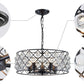 Shrine Lighting 20015 Crystal Chandelier Lighting,5 Lights Drum Crystal Fixture Lighting in Rustic Retro Style,ORB with K9 Crystals,Drum Pendant Lighting with Adjustable Chain,H9 x D19