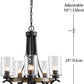 Decorique Home 23016 Farmhouse Chandelier Antique Hand Painted Fixture Light,5 Lights Rustic Chandelier Black Chandelier for Bedroom,Living Room,Dining Room,H24 xD23,Chain Adjustable