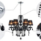 Decorique Home 23014 6 Lights Modern Chandelier K9 Black Crystal Chandelier Lighting,Black Shade Crystal Ceiling Light Fixture Pendant Lamp for Dining Room Bathroom Bedroom Living Room