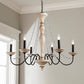 Decorique Home 23021 Farmhouse Chandelier Fixtures Lights French Country Style,6 Lights Farmhouse Pendant Light Rustic Chandelier for Bedroom,Dining Room,Living Room,Chain Adjustable