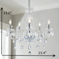 Decorique Home 23020 Classic Acrylic Branch Chandelier | Modern Crystal 5-Lights Raindrop Pendant | Adjustable Chain | Ideal for Bedroom, Living Room, Dining Room crystal like