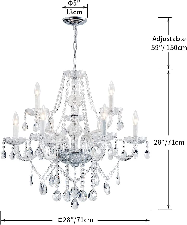 Saint Mossi® Modern Contemporary Elegant Crystal Glass Chandelier Pendant Ceiling Lighting Fixture - 9 Lights SM-DY-16127