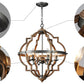 Saint Mossi 6-Lights Stardust Distressed Oak Finish Farmhouse Chandelier Light Fixture,Rustic Globe Chandelier Style,Globe Pendant Light Farmhouse Pendant Light Fixtures,H29 x D21,Chain Adjustable SM-DY-1711028-V2