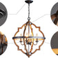 Saint Mossi  ‎SM-DY-19081 4-Lights Wooden Finish Farmhouse Chandelier Light Fixture,Rustic Globe Chandelier Style,Globe Pendant Light Farmhouse Pendant Light Fixtures,H22 x D20,Chain Adjustable