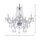Decorique Home Modern Contemporary Elegant K9 Crystal Glass Chandelier Pendant Ceiling Lighting Fixture - 5 Lights