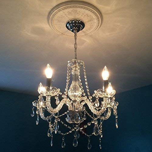 Decorique Home Modern Contemporary Elegant K9 Crystal Glass Chandelier Pendant Ceiling Lighting Fixture - 5 Lights