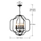 Saint Mossi Black Farmhouse Chandelier with 6 Lights,Lantern Metal Pendant Lighting for Dining Room,Living Room,Kitchen,Foyer,W23"x H26" with Adjustable Chain