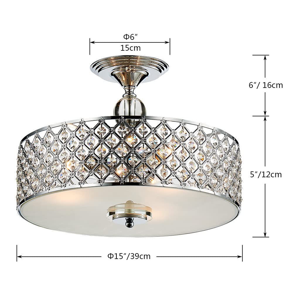 Saint Mossi 3-Lights Modern Flush Mount Ceiling Light Fixture Crystal –  sainthome