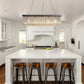 Saint Mossi K9 Crystal Chandelier, Modern Farmhouse Chandelier, Pendant Light Fixtures, 5 E12 Base Lights, Dimension H7" x L34" x W13", Adjustable Chain Max 59"