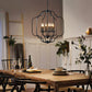 Saint Mossi Black Farmhouse Chandelier with 6 Lights,Lantern Metal Pendant Lighting for Dining Room,Living Room,Kitchen,Foyer,W23"x H26" with Adjustable Chain