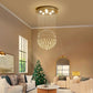 Saint Mossi Chandelier Modern K9 Crystal Raindrop Chandelier Lighting Flush mount LED Ceiling Light Fixture Pendant Lamp for Dining Room Bathroom Bedroom Livingroom 6 GU10 LED Bulbs Required H32 X D18