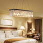 Saint Mossi K9 Crystal Chandelier, Modern Farmhouse Chandelier, Pendant Light Fixtures, 5 E12 Base Lights, Dimension H7" x L34" x W13", Adjustable Chain Max 59"