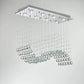 Saint Mossi 8-Lights Modern Chandelier K9 Crystal Chandelier Light Fixture,Modern Flush Mount Ceiling Light Fixtures Raindrop Chandelier for Bedroom,Living Room,Dining Room,L30" x W12" x H26"