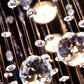 Saint Mossi Chandelier Modern K9 Crystal Raindrop Chandelier Lighting Flush mount LED Ceiling Light Fixture Pendant Lamp for Dining Room Bathroom Bedroom Livingroom 6 GU10 LED Bulbs Required H32 X D18