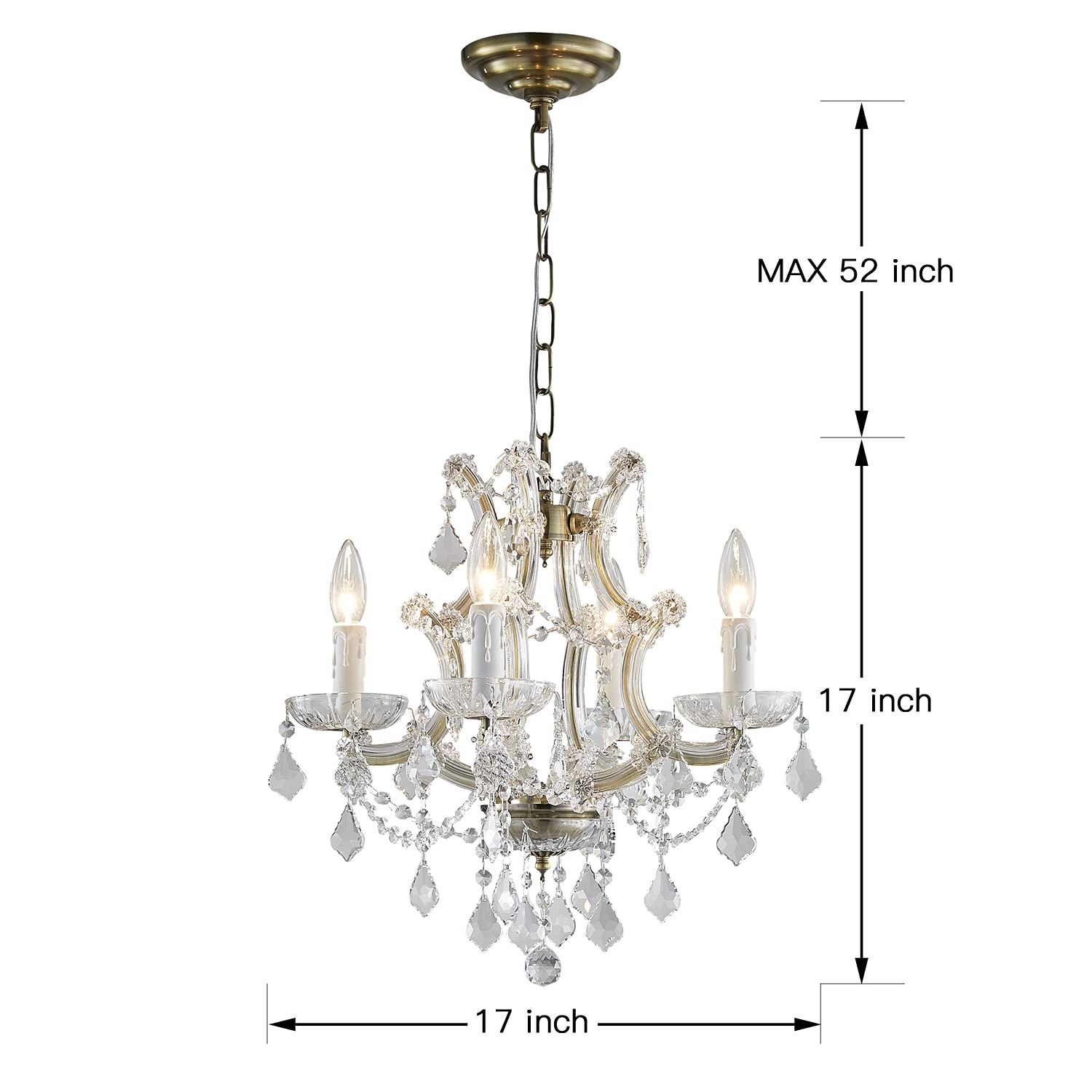 Saint Mossi 4 Light Maria Therese K9 Crystal Chandelier Light