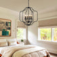 Saint Mossi Black Farmhouse Chandelier with 6 Lights,Lantern Metal Pendant Lighting for Dining Room,Living Room,Kitchen,Foyer,W23"x H26" with Adjustable Chain