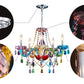Saint Mossi Modern K9 Crystal Chandelier with 5 Lights,Colorful Painted,Contemporary Pendant Ceiling Lighting Fixture for Dining Room,Bedroom,Living Room,H19" x W19" with Adjustable Chain