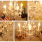 SM Saint Mossi 4 Light Crystal Maria Therese Chandelier Light Fixture,Modern Chandelier Crystal Chandelier for Bedroom,Dining Room,Living Room,H 17 in x W 18 in with Adjustable Chain