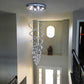 Saint Mossi Modern K9 Crystal Raindrop Chandelier Lighting Flush mount LED Ceiling Light Fixture Pendant Lamp for Dining Room Bathroom Bedroom Livingroom Double Swirl 8 GU10 Bulbs Required H86 W24
