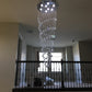 Saint Mossi Modern K9 Crystal Raindrop Chandelier Lighting Flush mount LED Ceiling Light Fixture Pendant Lamp for Dining Room Bathroom Bedroom Livingroom Double Swirl 8 GU10 Bulbs Required H86 W24