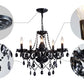 Saint Mossi Modern K9 Crystal Chandelier,Black Chandelier with 5 Lights E12 base, Modern Pendant Ceiling Lighting Fixture for Dining Room,Bedroom,Living Room, D19" x H19" with Max 59" Adjustable Chain