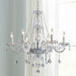 Saint Mossi Chandelier Modern K9 Crystal Chandelier Lighting, Clear Crystal Ceiling Light Fixture Pendant Lamp for Dining Room Bathroom Bedroom Livingroom with 6-Light