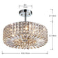 Saint Mossi Modern Crystal Semi Flush Mount with 5 Lights,K9 Crystal Ceiling Light,Close to Ceiling Light Fixture for Dining Room,Livingroom,Bedroom,H11" X D16"