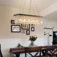Saint Mossi K9 Crystal Chandelier, Modern Farmhouse Chandelier, Pendant Light Fixtures, 5 E12 Base Lights, Dimension H7" x L34" x W13", Adjustable Chain Max 59"