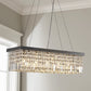 Saint Mossi K9 Crystal Chandelier, Modern Farmhouse Chandelier, Pendant Light Fixtures, 5 E12 Base Lights, Dimension H7" x L34" x W13", Adjustable Chain Max 59"