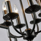 Saint Mossi Black Farmhouse Chandelier with 6 Lights,Lantern Metal Pendant Lighting for Dining Room,Living Room,Kitchen,Foyer,W23"x H26" with Adjustable Chain