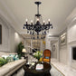 Saint Mossi Modern K9 Crystal Chandelier,Black Chandelier with 5 Lights E12 base, Modern Pendant Ceiling Lighting Fixture for Dining Room,Bedroom,Living Room, D19" x H19" with Max 59" Adjustable Chain