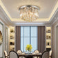SM Saint Mossi Modern K9 Crystal Chandelier Light Flush Mount Ceiling Light Fixture for Dining Room Bathroom Bedroom Livingroom 9 E12 LED Bulbs Required Height 11 x Width 20