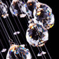 Saint Mossi Modern K9 Crystal Raindrop Chandelier Lighting Flush mount LED Ceiling Light Fixture Pendant Lamp for Dining Room Bathroom Bedroom Livingroom Double Swirl 8 GU10 Bulbs Required H86 W24