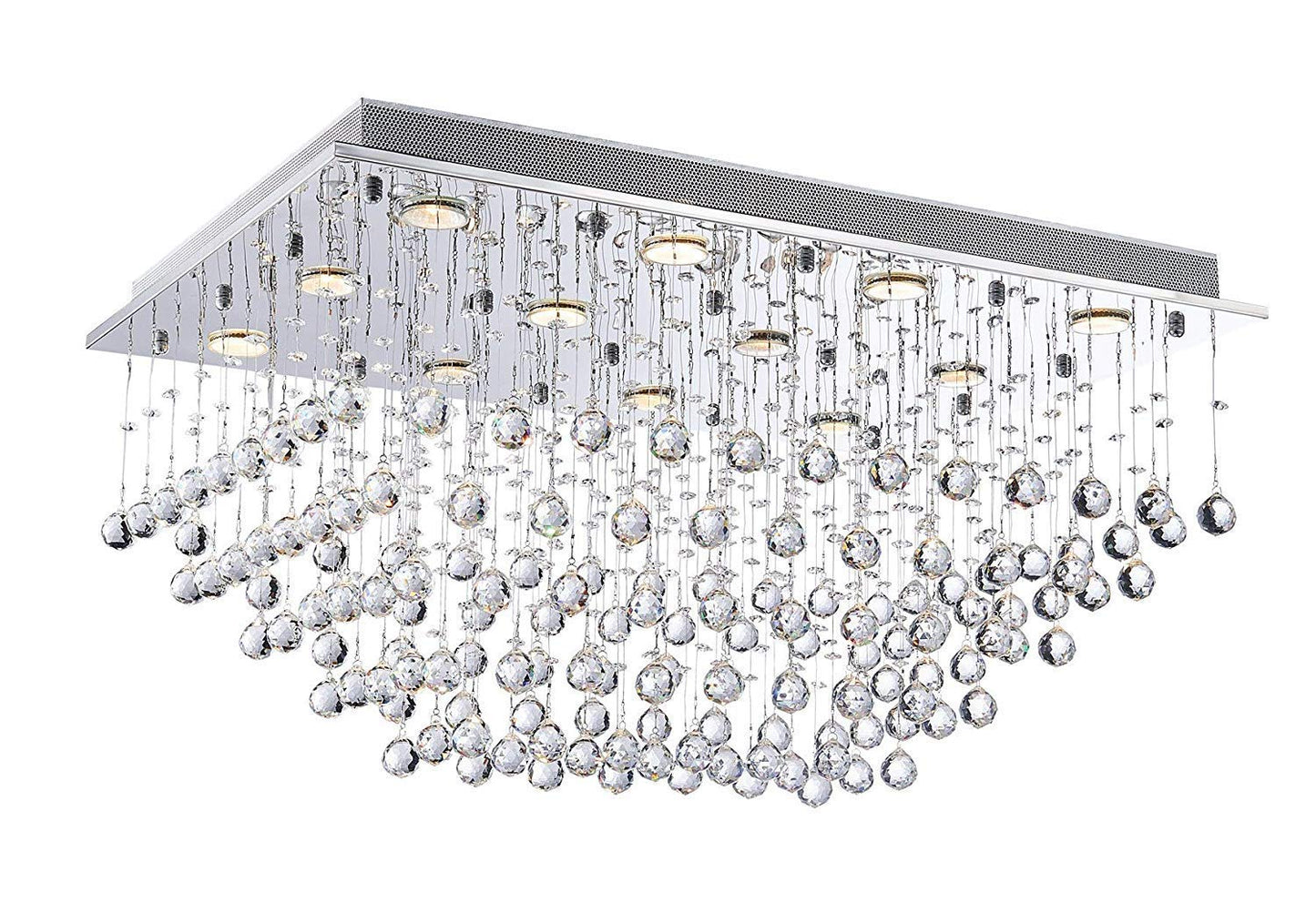 Saint Mossi 12-Lights Modern Chandelier K9 Crystal Chandelier Light Fixture by Raindrop Chandelier Design,Modern Flush Mount Ceiling Light Fixtures,H16" x W22" x L31"