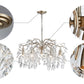 Saint Mossi K9 Crystal Chandelier with 7 Lights,Raindrop Chandelier in Vintage Silver Painted Arms,Crystal Pendant Light for Dining Room,Bedroom,Living Room,H22" x W24" x L24" with Adjustable Chain