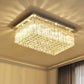 Saint Mossi 12-Lights Modern Chandelier Lamp K9 Crystal Chandelier Light Fixture,Modern Flush Mount Ceiling Light Fixture Raindrop Chandelier for Bedroom,Dining Room,Livingroom,L32" x W22" x H10"