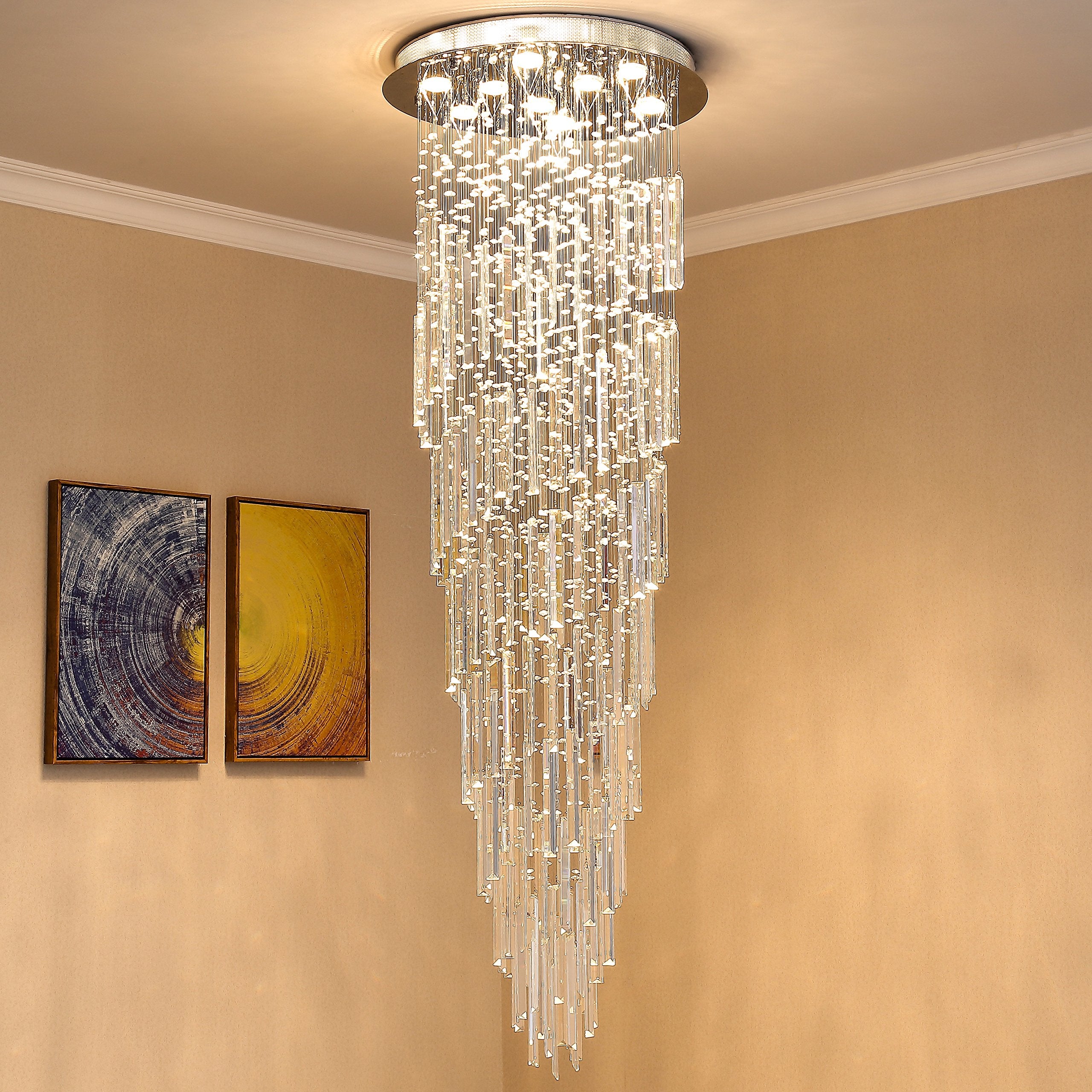 Saint Mossi 9-Lights K9 Crystal Chandelier Raindrop Chandelier